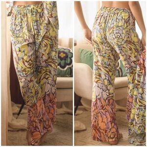 Alexandra Farmer Anthropologie XS Printed Wide Leg Pajama Bottoms